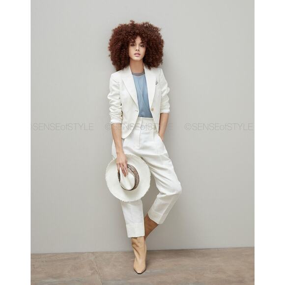 Brunello Cucinelli Silk Women's Top Blue Monili Summer Elegant Evening size L - Picture 5 of 7